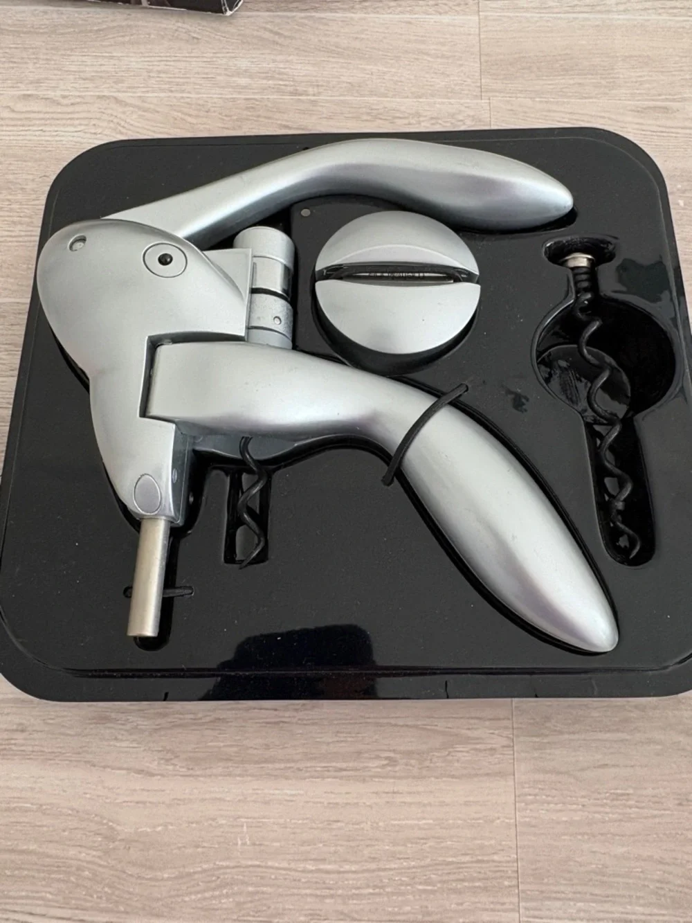 Houdini Lever Corkscrew Silver Cutter Wine Opener